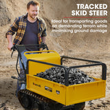 Baumr-AG Motorised Tracked Wheelbarrow Dumper, Briggs & Stratton CR950 Petrol Engine, 300kg Capacity - 45-Degree Angle