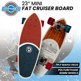 Kryptonics 23-inch Mini Fat Cruiser Board Skateboard - Liberty Blue - Front View