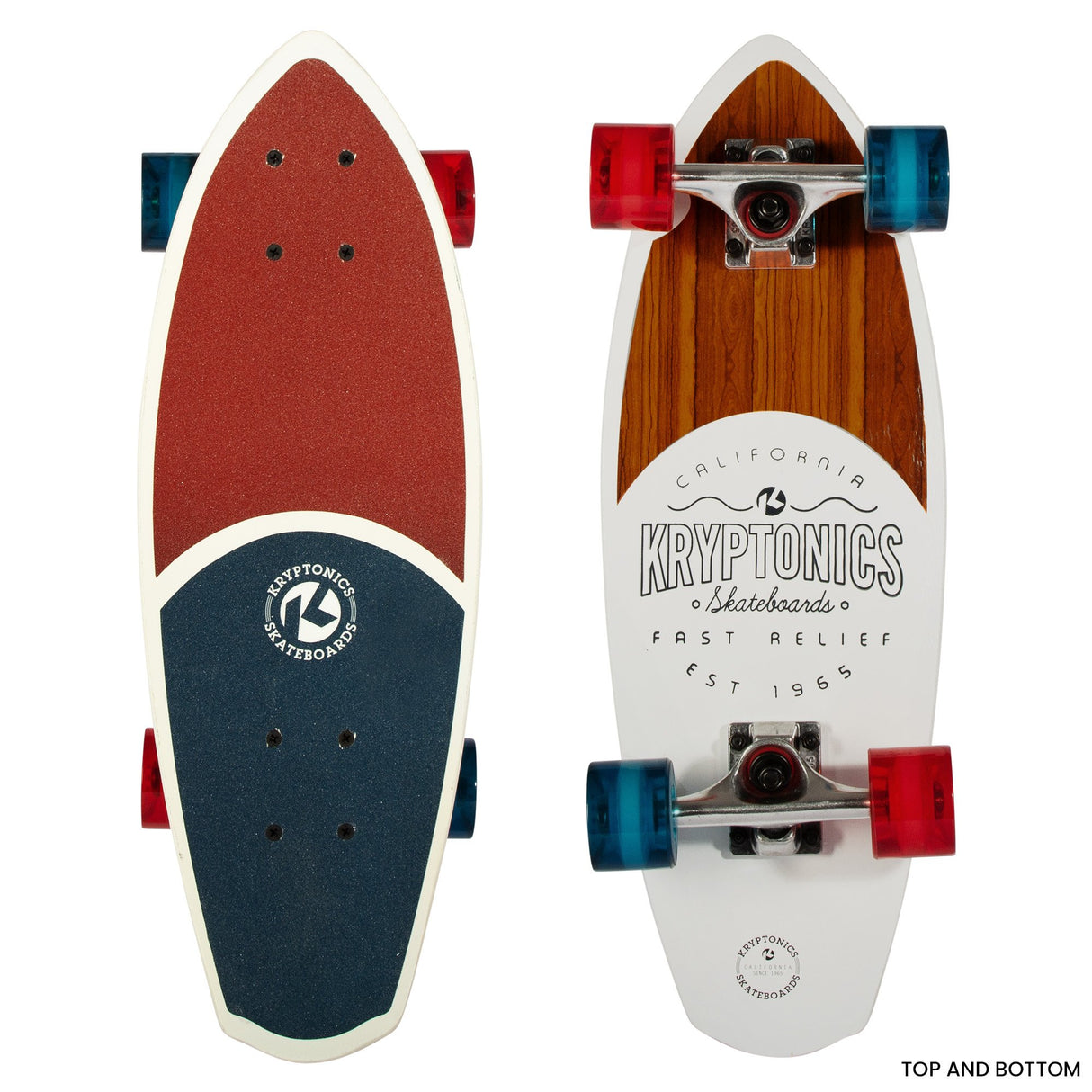 Kryptonics 23-inch Mini Fat Cruiser Board Skateboard - Liberty Blue