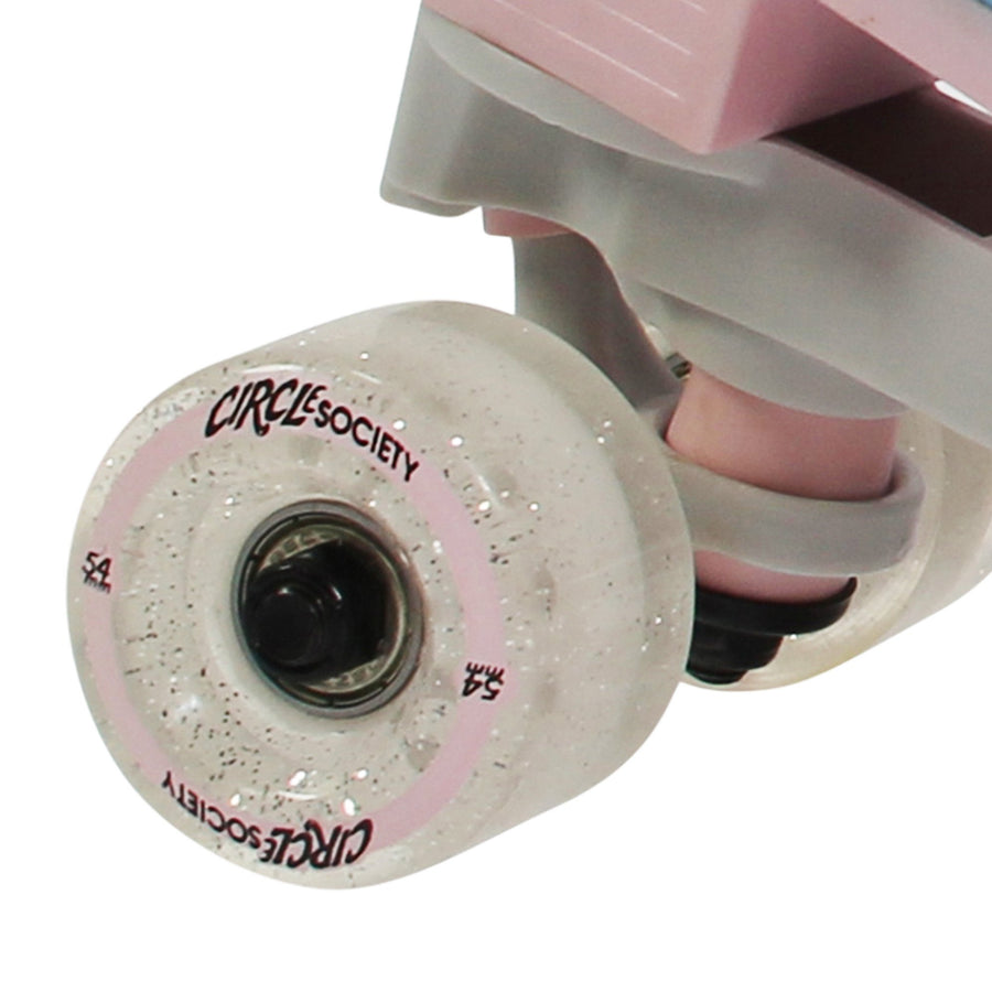 Circle Society Adjustable Kids Quad Roller Skates - Cotton Candy Rhythm Skates