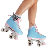 Circle Society Adjustable Kids Quad Roller Skates - Cotton Candy Rhythm Skates - 45-Degree Angle