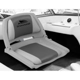 Seamanship 2X Folding Boat Seats Marine Seat Swivel Low Back 4cm Padding Grey - Side View