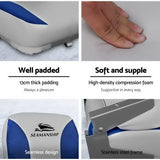 Seamanship 2X Folding Boat Seats Marine Swivel Low Back 13cm Padding Grey Blue - 45-Degree Angle