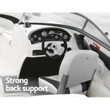 Seamanship 2X Folding Boat Seats Marine Swivel Low Back 13cm Padding Charcoal - Rear View