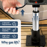 Seamanship 2X Folding Boat Seats with 2X Adjustable Pedestals 34–46cm Marine Swivel Low Back 13cm Padding Charcoal - 45-Degree Angle