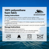 Seamanship 2X Folding Boat Seats with 2X Adjustable Pedestals 55–75cm Marine Swivel Low Back 13cm Padding Charcoal