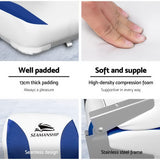 Seamanship 2X Folding Boat Seats Marine Swivel Low Back 13cm Padding White Blue - 45-Degree Angle