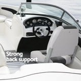 Seamanship 2X Folding Boat Seats Marine Swivel Low Back 10cm Padding Charcoal - Rear View