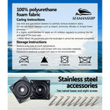 Seamanship 2X Folding Boat Seats Marine Seat Swivel High Back 12cm Padding Black - Close-Up Angle