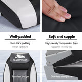 Seamanship 2X Folding Boat Seats with 2X Adjustable Pedestals 34–46cm Marine Seat Swivel High Back 12cm Padding Black - Top-Down View