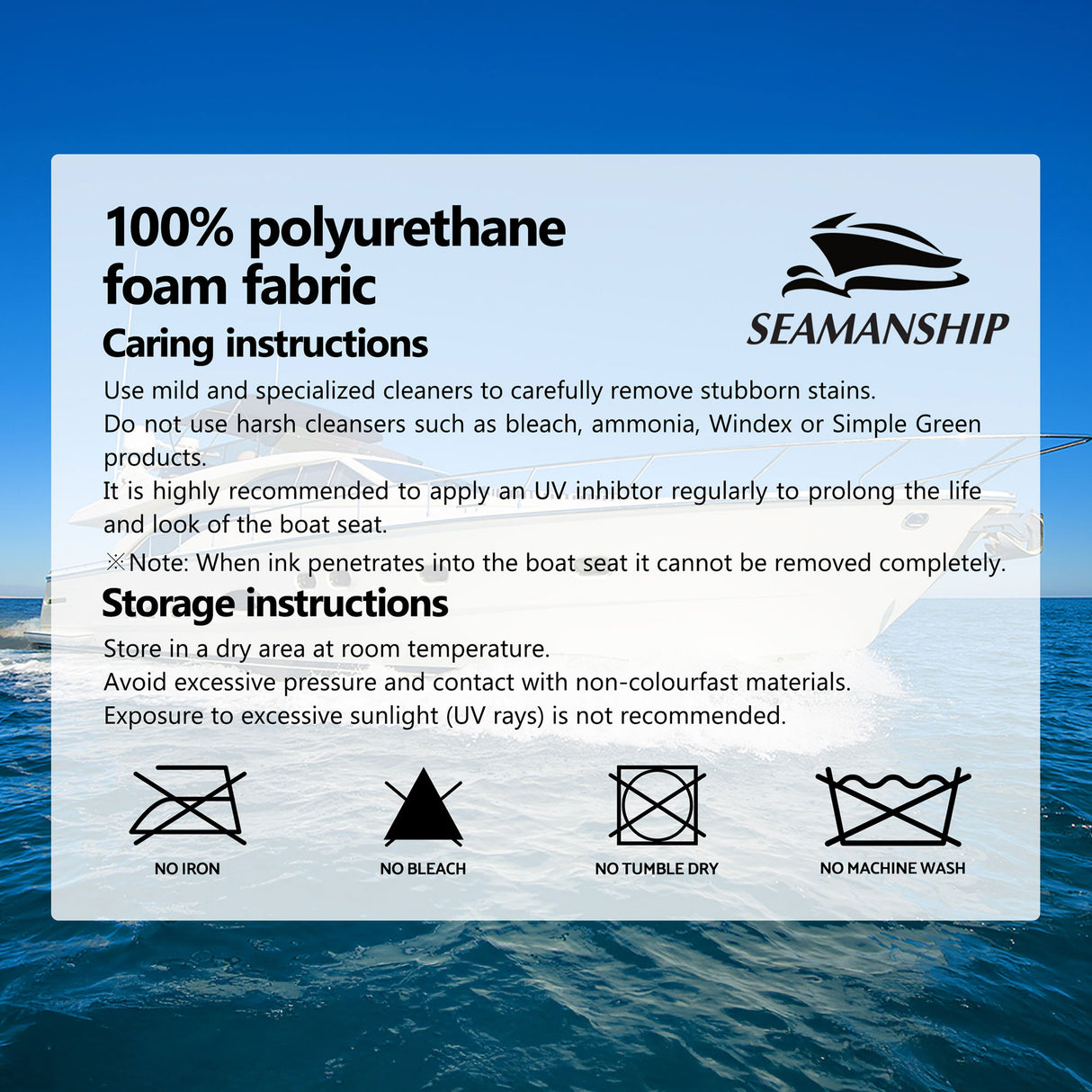 Seamanship 2X Folding Boat Seats with 2X Adjustable Pedestals 34–46cm Marine Seat Swivel High Back 12cm Padding Black