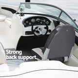 Seamanship 2X Folding Boat Seats with 2X Adjustable Pedestals 55–75cm Marine Seat Swivel High Back 12cm Padding Black