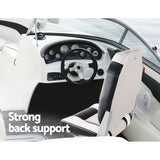 Seamanship 2X Folding Boat Seats Marine Seat Swivel High Back 12cm Padding Grey - Rear View