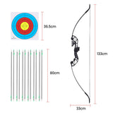 Everfit 55lbs Bow Arrow Set Recurve Takedown Archery Hunting for Beginner Green - Front View