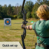 Everfit 55lbs Bow Arrow Set Recurve Takedown Archery Hunting for Beginner Green - Rear View