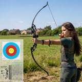 Everfit 55lbs Bow Arrow Set Recurve Takedown Archery Hunting for Beginner Green