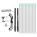 Beginner-Friendly 55lbs Recurve Takedown Bow and Arrow Set for Hunting - Green - Side View