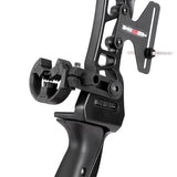 Beginner's Recurve Takedown Archery Set - 55lbs Bow and 12 Fiberglass Arrows in Red - Top-Down View