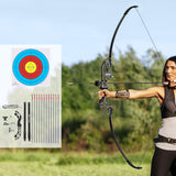 Beginner's Recurve Takedown Archery Set - 55lbs Bow and 12 Fiberglass Arrows in Red - 45-Degree Angle