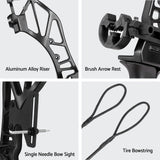 Beginner's Recurve Takedown Archery Set - 55lbs Bow and 12 Fiberglass Arrows in Red - Rear View