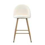 Oikiture 2x Bar Stools Kitchen Counter Stool Boucle Padded Stools - 45-Degree Angle