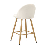 Oikiture 4x Bar Stools Kitchen Counter Stool Boucle Padded Stools - Close-Up Angle