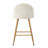 Oikiture 4x Bar Stools Kitchen Counter Stool Boucle Padded Stools - Side View