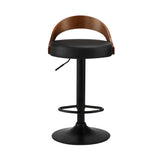 Oikiture Bar Stools Gas Lift Swivel Padded Seat x2 - Front View