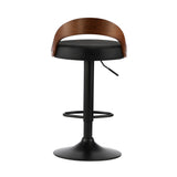 Oikiture Bar Stools Gas Lift Swivel Padded Seat x2 - Top-Down View