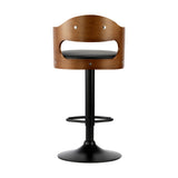 Oikiture Bar Stools Swivel Gas Lift Metal Leather x2