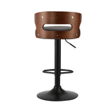 Oikiture 2x Bar Stools with Gas Lift Swivel Black - 45-Degree Angle