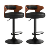 Oikiture 4x Bar Stools with Gas Lift Swivel Black