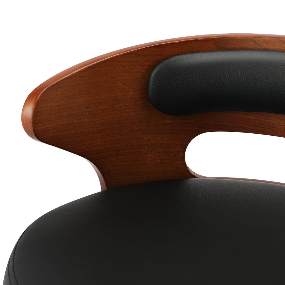 Oikiture 4x Bar Stools with Gas Lift Swivel Black
