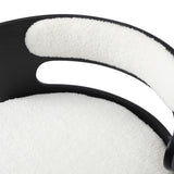 Oikiture 4x Bar Stools Gas Lift Swivel Chairs Wooden Boucle White - Top-Down View