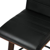 Oikiture 4x Wooden Bar Stools Swivel Chairs PU Leather - Close-Up Angle