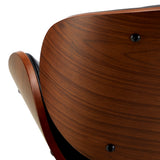 Oikiture 2x Bar Stools Swivel Leather Seat Black