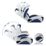Seamanship Reclining Captain Boat Seat 90°-155° Recline, 19cm Thick Cushion - 45-Degree Angle