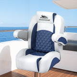 Seamanship Reclining Captain Boat Seat 90°-155° Recline, 19cm Thick Cushion - Close-Up Angle