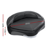 Premium Grey Swivel Boat Seat with 8cm Padding for Fishing and Casting - Front View