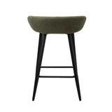 Oikiture 2PCS Bar Stools Boucle Fabric Green and Black - 45-Degree Angle