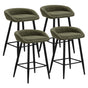 Oikiture 4PCS Bar Stools Boucle Fabric Green and Black
