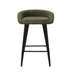 Oikiture 4PCS Bar Stools Boucle Fabric Green and Black, image 3