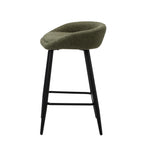 Oikiture 4PCS Bar Stools Boucle Fabric Green and Black, image 5