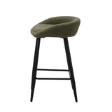 Oikiture 4PCS Bar Stools Boucle Fabric Green and Black - 45-Degree Angle