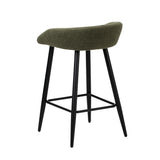 Oikiture 4PCS Bar Stools Boucle Fabric Green and Black