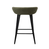 Oikiture 4PCS Bar Stools Boucle Fabric Green and Black - Low Angle