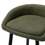 Oikiture 4PCS Bar Stools Boucle Fabric Green and Black - Extra Image