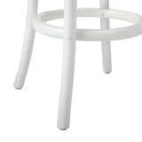 Oikiture 2x Bar Stools Dining Chair Rattan Seat White
