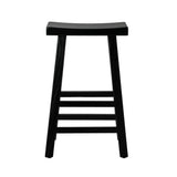 Oikiture Bar Stools Wooden Counter Chairs Black