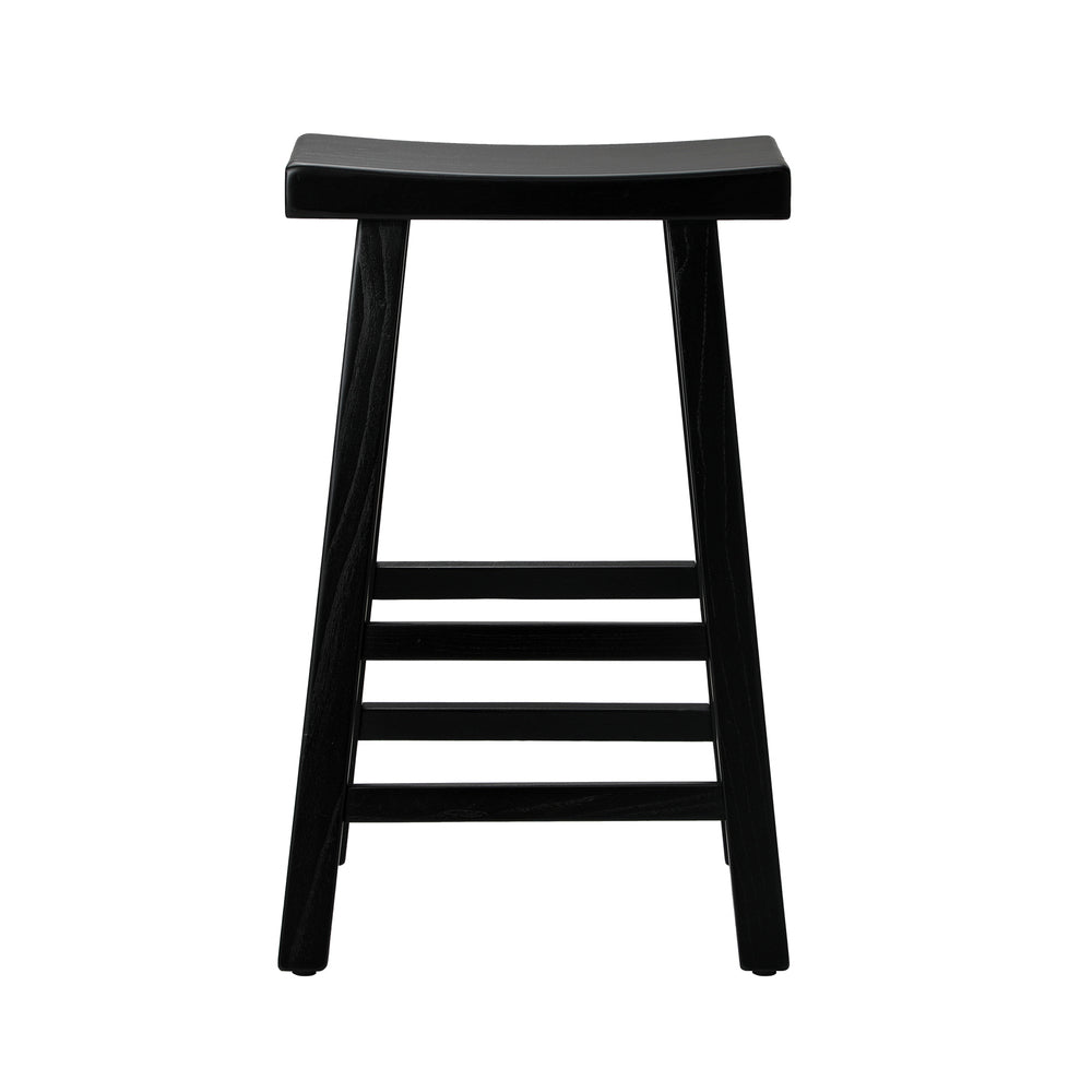 Oikiture Bar Stools Wooden Counter Chairs Black
